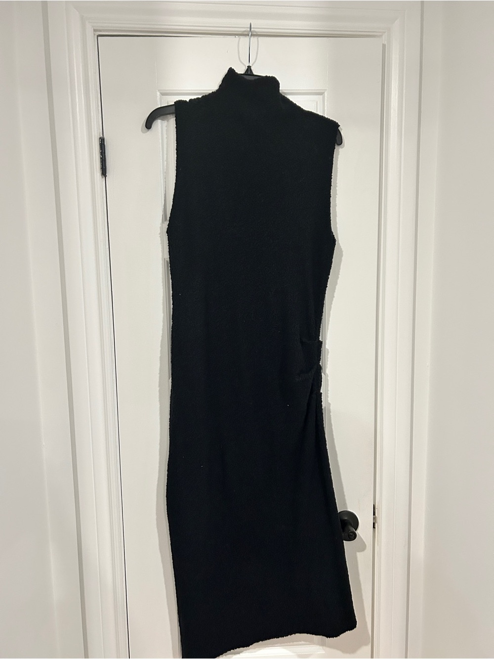 Helmut lang merino wool boucle style midi fitted dress in black size large - Picture 14 of 16